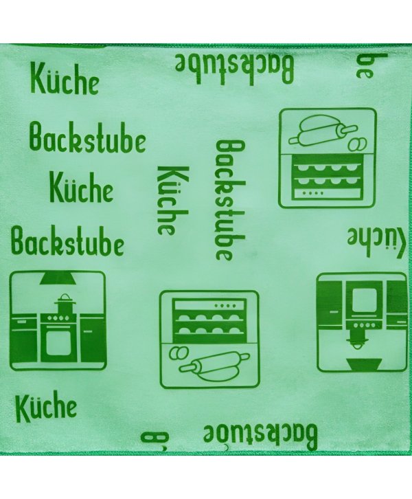 Laveta Microfibră ULTRA 🇦🇹 cu Pictograme 40×40 cm, 43 g Verde 🟢 pt Zone de Preparare și Servire a Alimentelor 🍴👨🍳 Laveta Microfibră ULTRA 🇦🇹 cu Pictograme 40×40 cm, 43 g Verde 🟢 pt Zone de Preparare și Servire a Alimentelor 🍴👨🍳