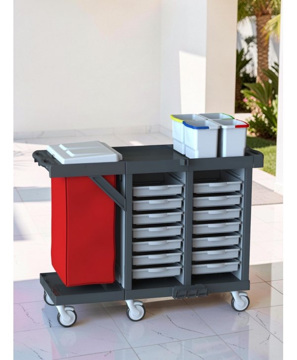Cărucior de Curățenie Modular ArliPlus® M108 – Eficiență, Flexibilitate și Sustenabilitate