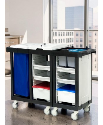  Carucioare multifunctionale - Cărucior de Curățenie Modular ArliPlus® M121 – Siguranță, Flexibilitate și Sustenabilitate în Domeniul Medical - arli.ro