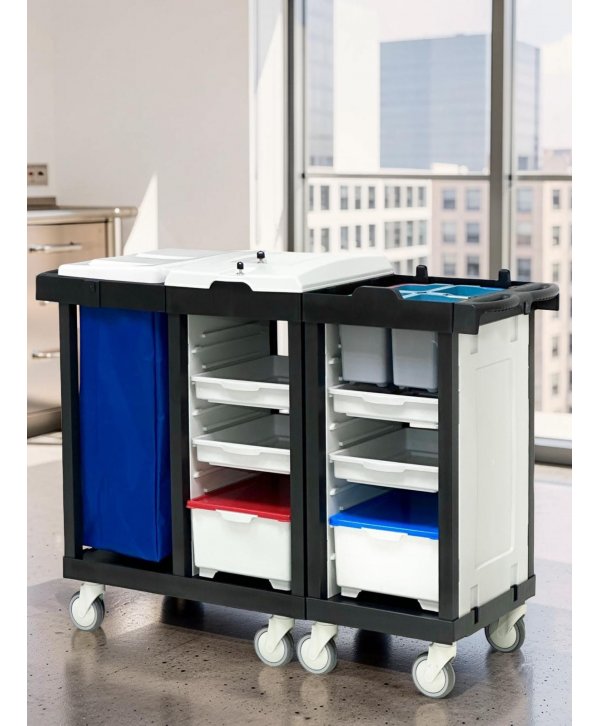 Cărucior de Curățenie Modular ArliPlus® M121 – Siguranță, Flexibilitate și Sustenabilitate în Domeniul Medical