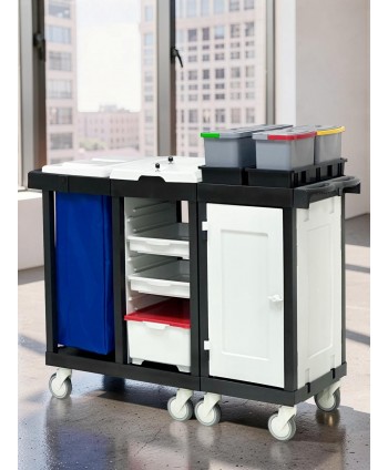  Carucioare multifunctionale - Cărucior de Curățenie Modular ArliPlus® M123 – Organizare Profesională și Siguranță Avansată - arli.ro
