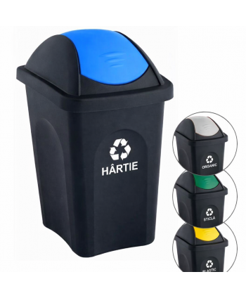 Cos de gunoi pt colectare selectiva deseuri din hartie 🇮🇹 60 litri, capac batant