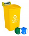 Cos de gunoi pt colectare selectiva deseuri plastic 🇮🇹 50 litri, capac cu balamale