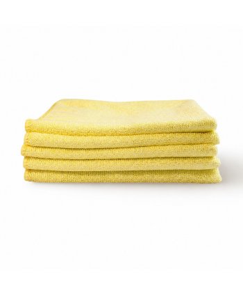 Pachet 5 lavete microfibră PREMIUM PROFESSIONAL 🇦🇹 40×40 cm, 53 g – Galben pentru Suprafețe din Băi și Spații Sanitare