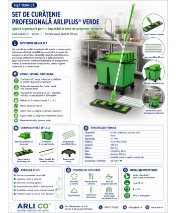 Set Curățenie Profesională 🇪🇸 ArliPlus® Verde – Soluția Ideală pentru Bucătării și Siguranță Alimentară