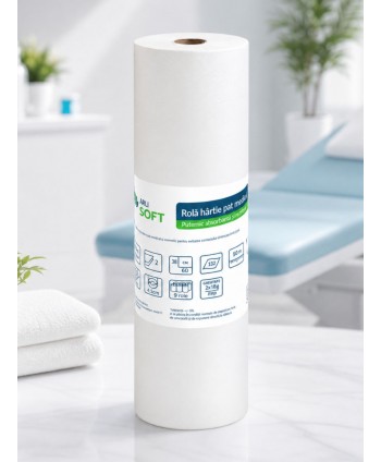 Consumabile hartie - Rola hârtie cearceaf pat medical, cosmetic, masaj ArliSoft® 60 cm x 50 metri – Scutul🛡 de igienă pentru pacienți și clienți - arli.ro