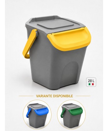  Acasa - Coș de Gunoi Stivuibil 28 L pentru Colectare Selectivă - Galben - arli.ro
