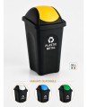 Coș de gunoi pt colectare selectiva deseuri din plastic, 30 litri, capac batant