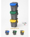 Set Coșuri de Gunoi Stivuibile 3x28 L - Sistem Complet pentru Colectare Selectivă