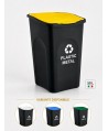 Cos de gunoi colectare selectiva deseuri din plastic EcoGreen 50 litri, cu capac