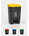 Pubela de gunoi cu pedala pt colectare selectiva deseuri din plastic, 45 litri