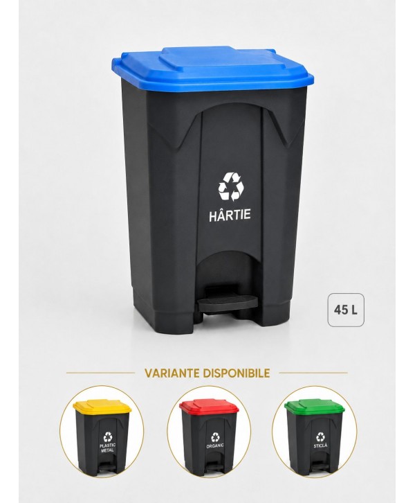 Pubela de gunoi cu pedala pt colectare selectiva deseuri din hartie, 45 litri Pubela de gunoi cu pedala pt colectare selectiva deseuri din hartie, 45 litri