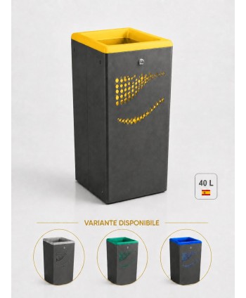  Pubele / tomberon gunoi - Cos gunoi pentru interior / exterior antivandal, rezistent la intemperii, 10 ani garantie, inchidere cu cheie, galben, Jofel - arli.ro