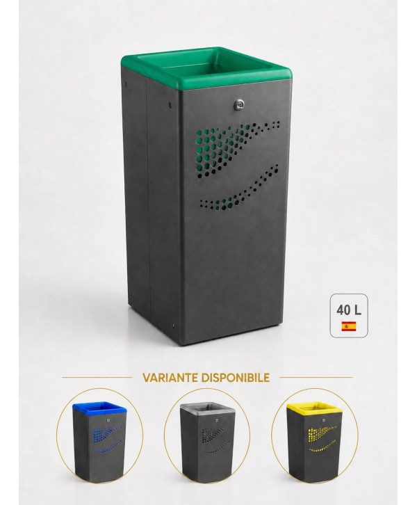 Cos gunoi pentru interior / exterior antivandal, rezistent la intemperii, 10 ani garantie, inchidere cu cheie, verde, Jofel Cos gunoi pentru interior / exterior antivandal, rezistent la intemperii, 10 ani garantie, inchidere cu cheie, verde, Jofel