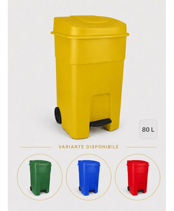 Pubela de gunoi cu pedala 80 litri pt colectare selectiva deseuri din plastic + 10 saci galbeni ArliSoft 120 litri Pubela de gunoi cu pedala 80 litri pt colectare selectiva deseuri din plastic + 10 saci galbeni ArliSoft 120 litri