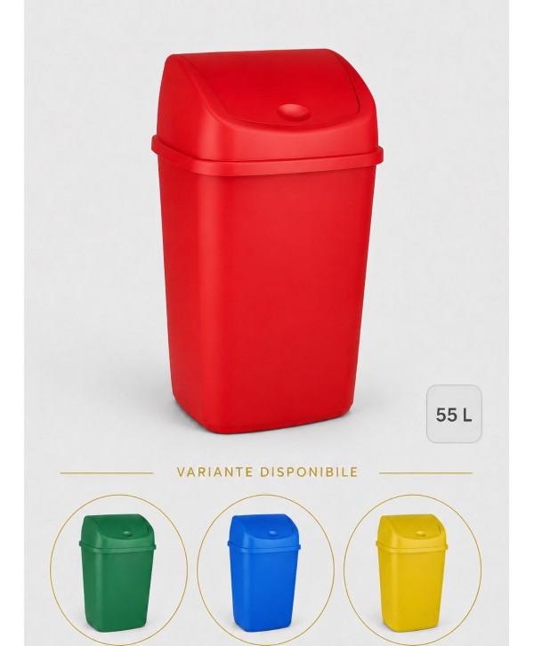 Cos de gunoi pt colectare selectiva deseuri organice, 55 litri, capac batant