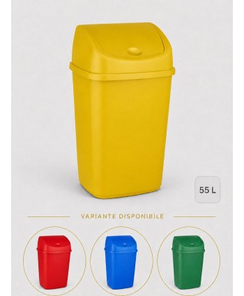  Pubele / tomberon gunoi - Cos de gunoi pt colectare selectiva deseuri din plastic, 55 litri, capac batant - arli.ro