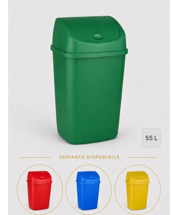  Pubele / tomberon gunoi - Cos de gunoi pt colectare selectiva deseuri din sticla, 55 litri, capac batant - arli.ro