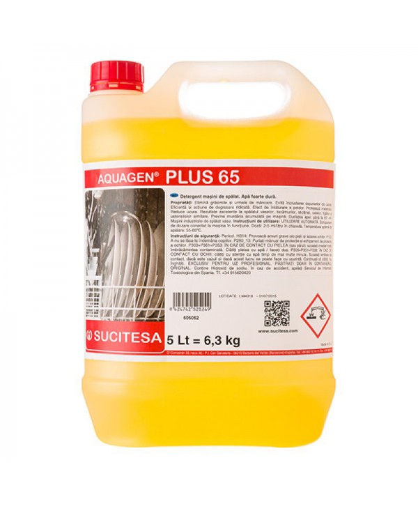 Detergenti si solutii de curatat - - Aquagen Plus 65 – Detergent Profesional pentru Spălarea Vaselor în Apă Foarte Dură, 6,3 kg - arli.ro