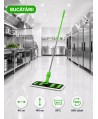 Set mop profesional verde 40 cm, cu suport și mâner aluminiu 140 cm, pentru bucătării