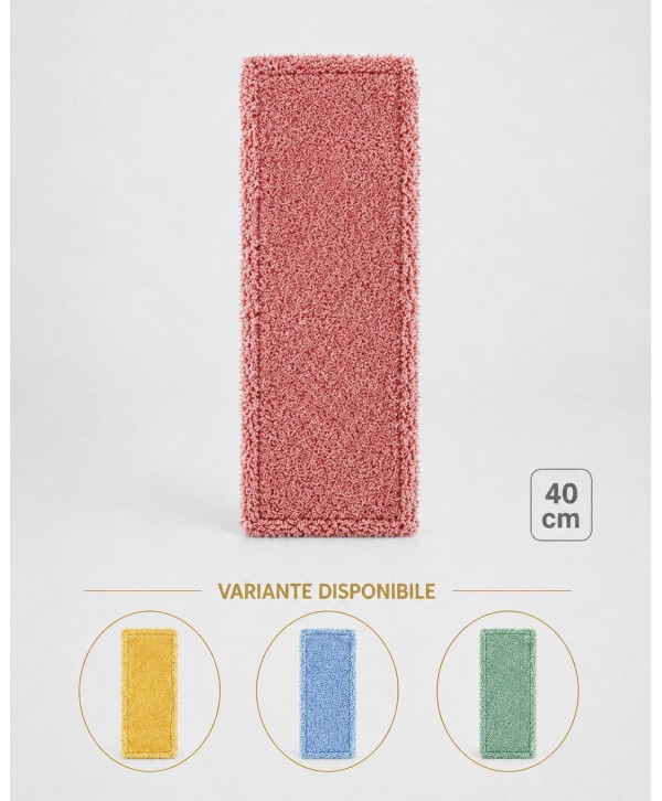 Mop profesional plat roșu 40 cm din microfibră, cu urechi și buzunare, pentru toalete Mop profesional plat roșu 40 cm din microfibră, cu urechi și buzunare, pentru toalete
