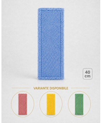  Mopuri profesionale - Mop profesional plat albastru 40 cm din microfibră, cu urechi și buzunare, pentru birouri - arli.ro