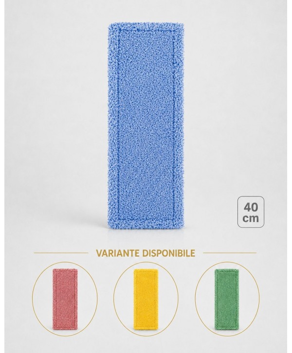 Mop profesional plat albastru 40 cm din microfibră, cu urechi și buzunare, pentru birouri Mop profesional plat albastru 40 cm din microfibră, cu urechi și buzunare, pentru birouri