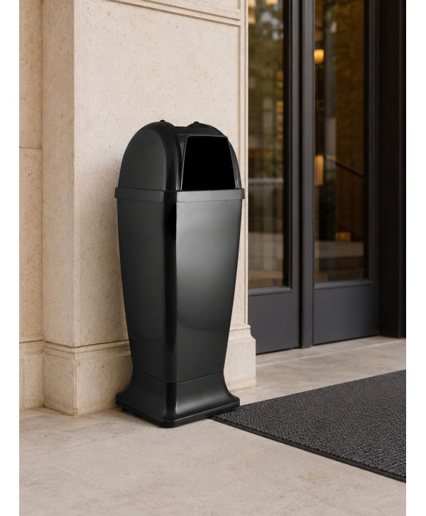 Coș de Gunoi cu Scrumieră Integrată 50L – Design Urban Anthracite, Sustenabil & Rezistent pentru Exterior Coș de Gunoi cu Scrumieră Integrată 50L – Design Urban Anthracite, Sustenabil & Rezistent pentru Exterior