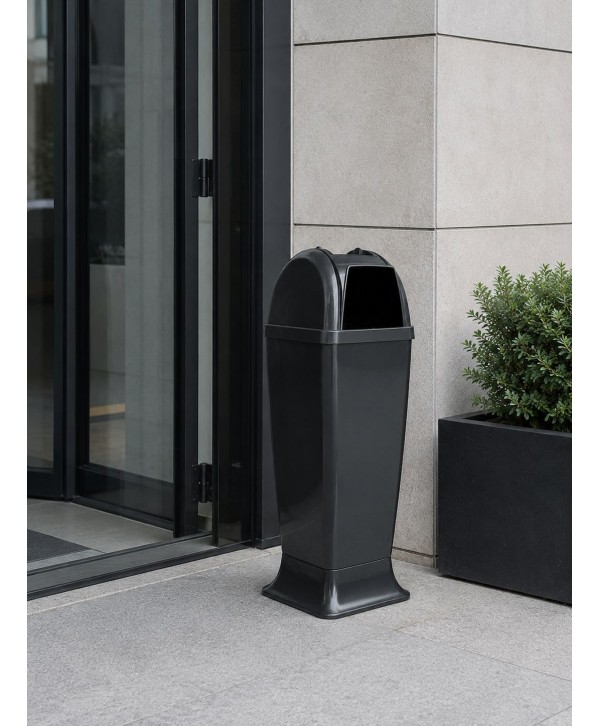 Coș de Gunoi cu Scrumieră Integrată 50L – Design Urban Anthracite, Sustenabil & Rezistent pentru Exterior Coș de Gunoi cu Scrumieră Integrată 50L – Design Urban Anthracite, Sustenabil & Rezistent pentru Exterior