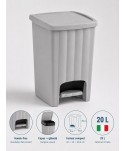 Coș de Gunoi 20L cu Pedală și Capac 🇮🇹 Grey Stone – Design Compact și Igienă Fără Compromisuri Coș de Gunoi 20L cu Pedală și Capac 🇮🇹 Grey Stone – Design Compact și Igienă Fără Compromisuri