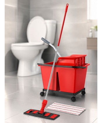 Produse de curatenie profesionale - Set Curățenie Profesională 🇪🇸 ArliPlus® Roșu – Igienă Superioară pentru Grupuri Sanitare - arli.ro