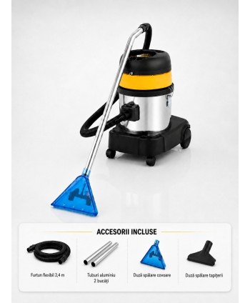 Aspirator profesional injecție-extracție ArliTech® 20CC Inox – Curățenie Profesională pentru Covoare și Tapițerii