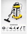 Aspirator profesional umed/uscat, Putere 2400 W, 60 L inox,  2500 mm H2O, 5 ani Garantie, ArliTech® CH602