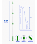  Materiale de curatenie - Mâner telescopic profesional din aluminiu, 6 m, 3 segmente x 2 m – filet universal - arli.ro