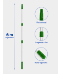  Materiale de curatenie - Mâner telescopic profesional din aluminiu, 6 m, 3 segmente x 2 m – filet universal - arli.ro