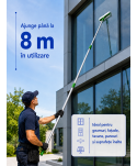  Materiale de curatenie - Mâner telescopic profesional din aluminiu, 6 m, 3 segmente x 2 m – filet universal - arli.ro