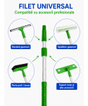  Materiale de curatenie - Mâner telescopic profesional din aluminiu, 6 m, 3 segmente x 2 m – filet universal - arli.ro