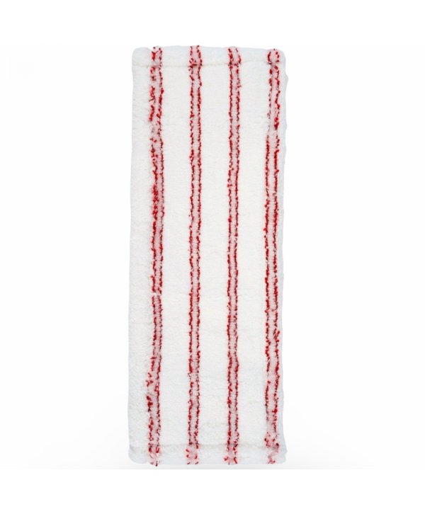 Mop profesional roșu pentru toalete și cod culoare igienă Mop profesional plat din microfibră 40 cm cu dungi roșii, urechi și buzunare, pentru toalete