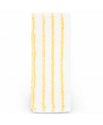 Mop profesional plat din microfibră 40 cm cu dungi galbene, urechi și buzunare, pentru bai, lavoare