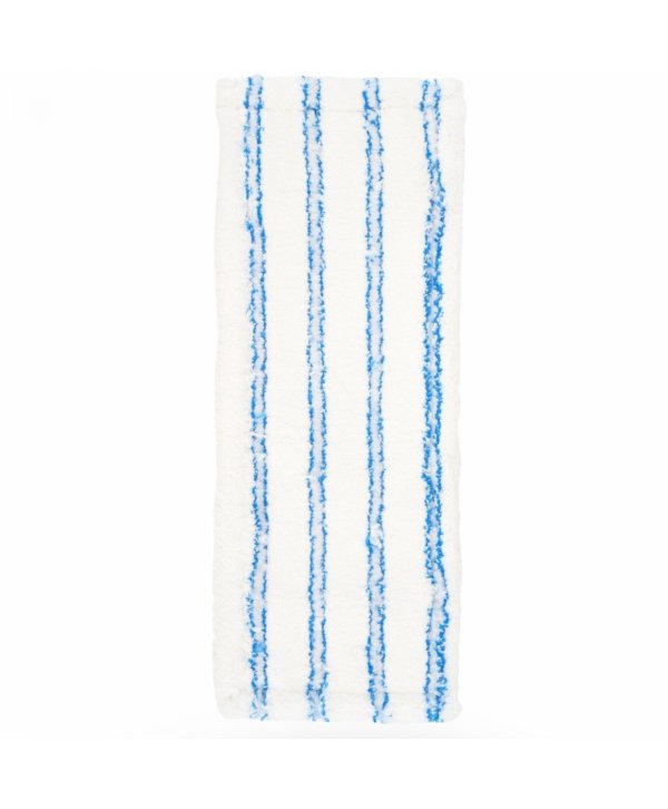 Mop profesional plat din microfibră 40 cm cu dungi albastre, urechi și buzunare, pentru birouri Mop profesional plat din microfibră 40 cm cu dungi albastre, urechi și buzunare, pentru birouri