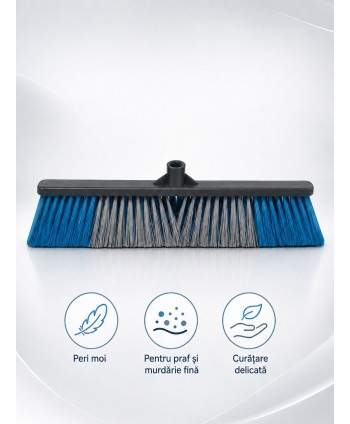 Produse de curatenie profesionale - Mătură Profesională de Exterior cu Peri Flexibili 60 cm - murdărie fină, praf, nisip pe Beton, Asfalt, Marmură & Mozaic - arli.ro
