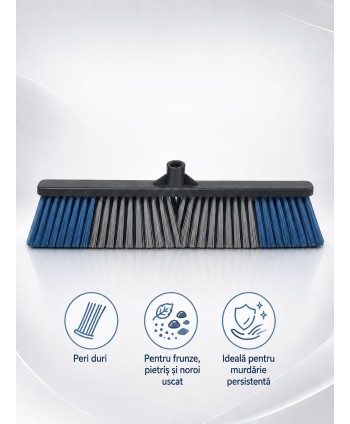 Produse de curatenie profesionale - Mătură Profesională de Exterior cu Peri Duri 60 cm – murdărie grea, pietriș, noroi uscat pe pavaj, asfalt, curți industriale - arli.ro