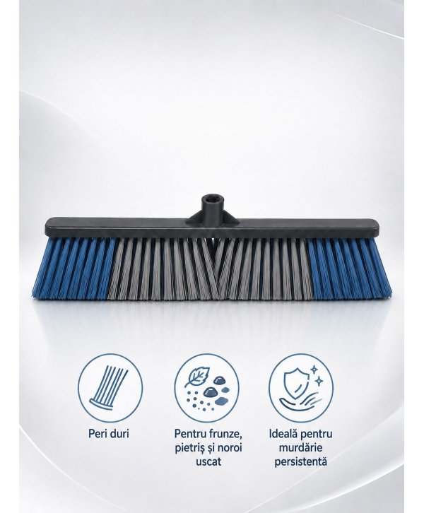 Mătură Profesională de Exterior cu Peri Duri 60 cm – murdărie grea, pietriș, noroi uscat pe pavaj, asfalt, curți industriale Mătură Profesională de Exterior cu Peri Duri 60 cm – murdărie grea, pietriș, noroi uscat pe pavaj, asfalt, curți industriale