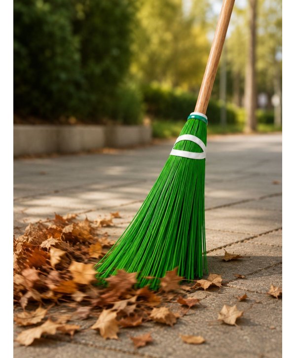 Matura stradala cu peri lungi de 55 cm pentru frunze, nisip și resturi grosiere - Ideala pentru asfalt, pavele și beton Matura stradala cu peri lungi de 55 cm pentru frunze, nisip și resturi grosiere - Ideala pentru asfalt, pavele și beton