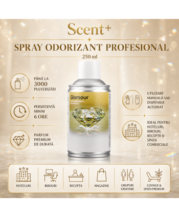 Spray Odorizant Profesional 250 ml ScentPlus® Glamour – Parfum Floral Fructat