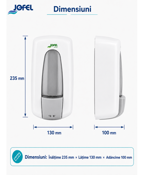 Dozator Săpun Antibacterian cu Ioni de Argint, Sterilizare Permanenta SteriTouch® - Jofel Aitana Antibac Dozator Săpun Antibacterian cu Ioni de Argint, Sterilizare Permanenta SteriTouch® - Jofel Aitana Antibac