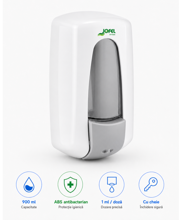 Dozator Săpun Antibacterian cu Ioni de Argint, Sterilizare Permanenta SteriTouch® - Jofel Aitana Antibac Dozator Săpun Antibacterian cu Ioni de Argint, Sterilizare Permanenta SteriTouch® - Jofel Aitana Antibac