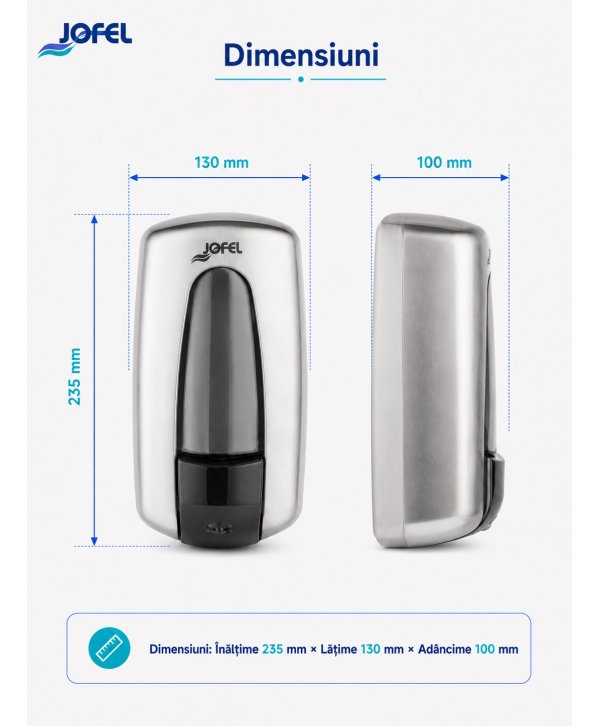 Dozator pentru sapun lichid cu finisaj nichelat, calitate Premium, Jofel Aitana Nickel, capacitate 900 ml Dozator pentru sapun lichid cu finisaj nichelat, calitate Premium, Jofel Aitana Nickel, capacitate 900 ml