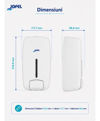 Dozator Săpun Lichid Jofel TIMELESS alb – Funcționalitate și Design pentru Spații Moderne