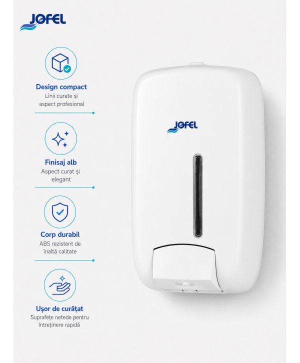 Dozator Săpun Lichid Jofel TIMELESS alb – Funcționalitate și Design pentru Spații Moderne